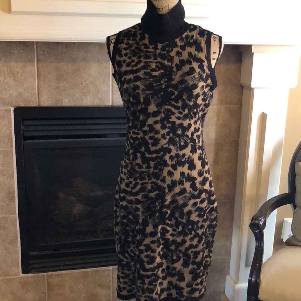 Calvin Klein leopard sleeveless dress.